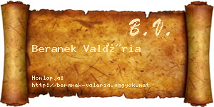 Beranek Valéria névjegykártya